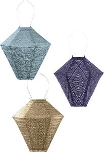 LUMIZ Illuminazione da giardino - Luci da esterno - Set di diamanti - 3 pezzi - Lampada solare - Oro/Grigio Blu/Viola scuro