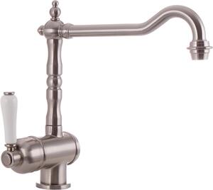 Rubinetto da cucina - Miscelatore da cucina - Accessorio per cucina - Design nostalgico - Monocomando - Nichel spazzolato