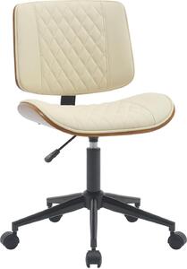 Sedia da ufficio, mobili da ufficio, sgabello curvo di design - comodo e regolabile | colore: noce/crema