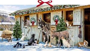 Calendario dell'Avvento da parete - Natale nostalgico con gli animali della stalla