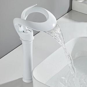 Rubinetto per lavabo - Rubinetto per bagno - Miscelatore - Funzionamento igienico - Cartuccia in Vetroceramica - Monocomando - Bianco/Nero