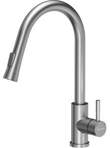 Miscelatore per lavabo MUSA JULIA, a libera installazione con doccetta, satinato 831400