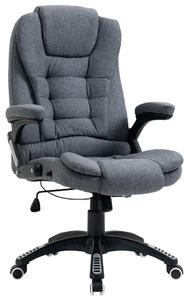 Sedia da Ufficio Ergonomica Reclinabile, Altezza Regolabile e Dondolamento, Poltrona Girevole con Ruote, 65x72x110-120cm, Grigio