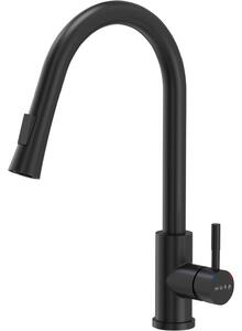 Miscelatore per lavabo MUSA JULIA, a libera installazione con doccetta, nero carbone 831401
