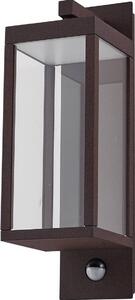 Lucande LED lampada da parete per esterni Ferdinand, ruggine, sensore, IP54