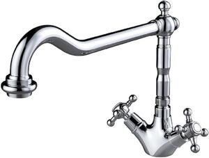 Rubinetto per lavello da cucina - Rubinetto per lavello - Controllo dell'acqua - Comando a due manopole - 40H centimetro - Cromo