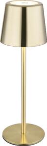 Lampada da tavolo a LED, oro, metallo, batteria ricaricabile, touch dimmer, H 28 cm