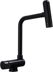 Rubinetto da cucina estraibile - Rubinetto per finestra - Installazione sotto la finestra - Girevole a 180 gradi - Foro di montaggio da 35-38 mm - Nero