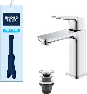 Rubinetto per lavabo con scarico - Miscelatore monocomando - Per uso quotidiano - Risparmio idrico - 172 mm - Cromo