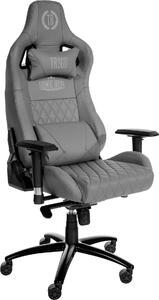 Esclusiva sedia da ufficio in pelle - Ergonomica - Funzione tromba - Struttura in metallo | Colore: Grigio