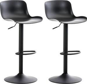 Set di 2 sgabelli da bar regolabili - sgabelli da banco - seduta comoda, pavimento - posizione sicura | colore: nero
