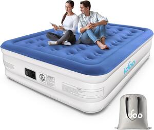Letto gonfiabile - Letto per ospiti - Per ospitare - Pompa integrata - 203x152x46 cm - Blu