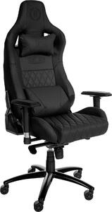 Esclusiva sedia da ufficio in pelle - Ergonomica - Funzione tromba - Struttura in metallo | Colore: Nero
