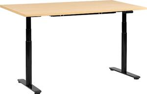 BELIANI Scrivania regolabile in altezza piano marrone chiaro struttura in acciaio nero 160 x 72 cm regolazione elettrica in altezza ufficio moderno