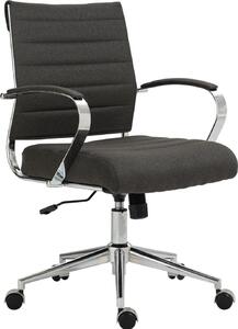Sedia ergonomica per ufficio, Sedia da ufficio - Comfort regolabile, Struttura in look cromato | Materiale: Tessuto colore: Grigio scuro