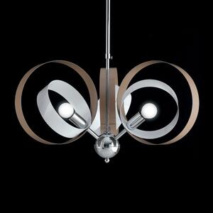 Lampadario a sospensione moderno contemporaneo Bolla 3 luci bianco e tortora
