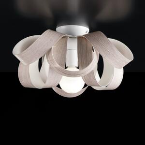 Plafoniera Design Moderno Contemporaneo In Pvc Effetto Legno 1 Luce Flower