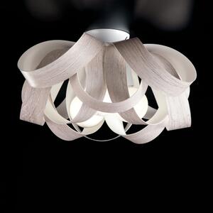 Plafoniera Design Moderno Contemporaneo In Pvc Effetto Legno 3 Luci Flower