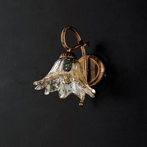 Applique classica Dalla 1 luce in ferro marrone e oro con vetro ambra