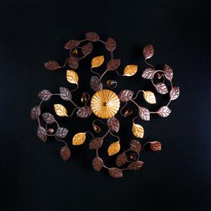 Plafoniera classica Gardenia 4 luci in ferro nero ruggine oro con cristallo