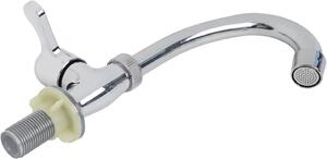 Rubinetto da cucina a colonna singola - Per uso in cucina - Superficie resistente all'erosione - 23 cm - Argento