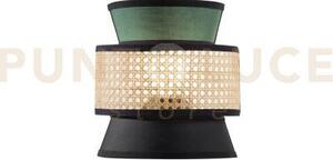 Applique a parete gazebo verde nero rattan naturale 1 luce attacco 