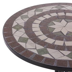 Tavolo da bistrot da giardino in metallo Nero con motivo a mosaico da tavolo in stile vintage Beliani