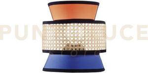 Applique a parete gazebo arancione blu rattan naturale 1 luce attac