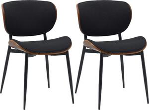 Set di 2 sedie per visitatori - Sedie da salotto - Similcuoio di facile manutenzione | Colore: noce/nero | Materiale: polvere