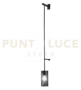 Applique a parete king nera satinato 1 luce attacco e27 10x18x120cm