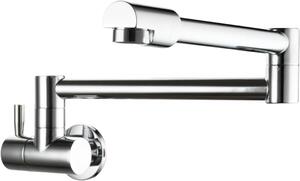 Rubinetto per acqua fredda - Rubinetto per lavello da cucina - Adatto per l'installazione di un filtro dell'acqua - Design pieghevole - Diametro foro: 20 mm - Cromato