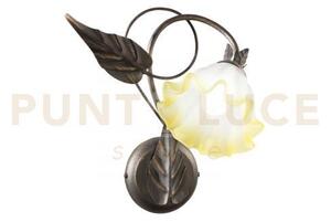 Applique a parete tristano marrone 1 luce attacco e14 16x28x35cm in
