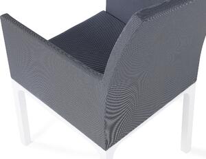 Set di 4 sedie da giardino rivestimento in Textilene grigio gambe bianche in alluminio schiuma ad asciugatura rapida Beliani