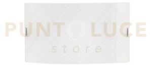 Applique a parete vector vetro bianco lucido e decori grigi 2 luci 