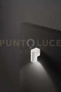 Applique alluminio colore bianco opaco quarondo 1 luce attacco gu10