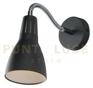 Applique a parete logiko nera 1 luce attacco e14 8,5x33,5cm orienta