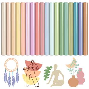 Fogli di trasferimento in stile boho, adatti per tessuti, in tonalità neutre, confezione da 18 fogli, dimensioni 30 x 25 cm
