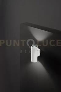 Applique alluminio colore bianco opaco quarondo 2 luci attacco gu10