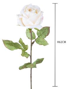 2 Rose Artificiali Con Dry Altezza 62 Cm