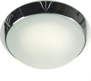 Niermann LED 14W, plafoniera con vetro satinato e bordo trasparente, cromata, 40 cm, luce bianca calda, Germany