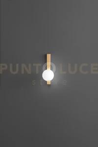 Applique in metallo oro opaco e vetro bianco acidato snooky 1 luce 