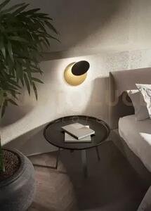 Applique in metallo oro e nero drum led 22w 3000k cri?80 220-240v 5