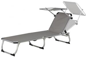 Lettino Pebble Beach 57 x 188 x 30 cm Grigio alluminio