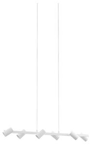 Lampadario Industrial Gatuela 6 Luci Acciaio Bianco E Grigio Nichel Opaco