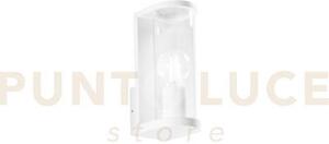 Applique rosen bianco in alluminio e vetro 1 luce attacco e27 ip44 