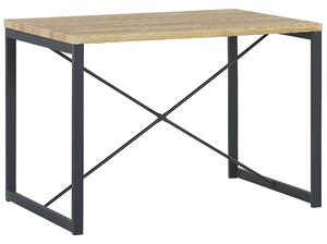 Set da pranzo Piano in legno chiaro Struttura in acciaio Nero Tavolo rettangolare 110 x 70 cm 4 posti con 2 sedie e panca Beliani