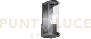 Applique rosen antracite in alluminio e vetro 1 luce attacco e27 ip