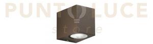Applique qubo corten 1 luce attacco gu10 ip54 6,7x9,3x8cm