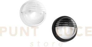 Applique turtle bianca tonda con palpebra in vetro ip54 1 luce atta