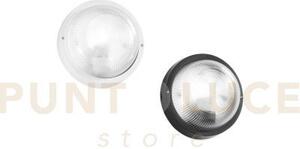 Applique turtle nera tonda liscia in vetro ip54 1 luce attacco e27 